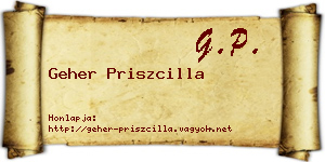 Geher Priszcilla névjegykártya